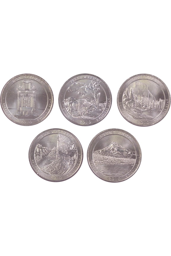 2010 P National Park Quarter 5 Coin Set Uncirculated Mint State 25c Collectible