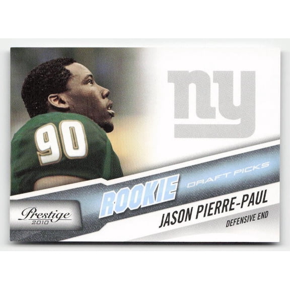 2010 Panini Prestige Draft Picks Light Blue Jason Pierre-Paul New York Giants RC SN #250 Football Card