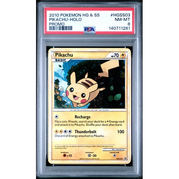 2010 Pokemon Heartgold & Soulsilver Promo Pikachu #HGSS03 Promo PSA 8