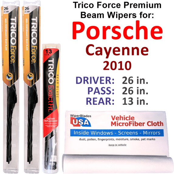 2010 Porsche Cayenne Performance Beam Wipers (Set of 3) w/Rear Wiper