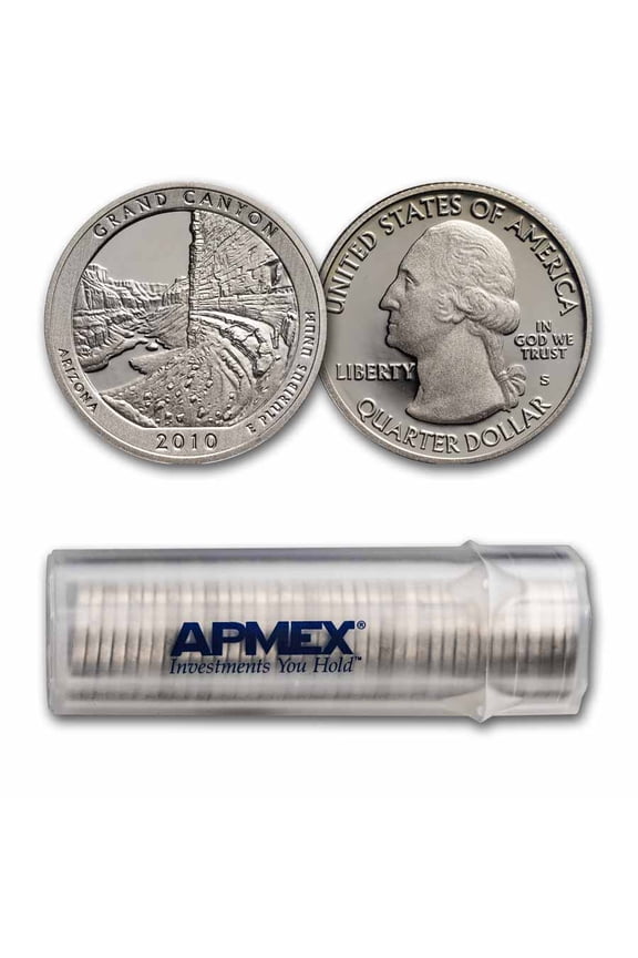 2010-S ATB Quarter Grand Canyon Park Proof 40-Coin Roll (Silver)