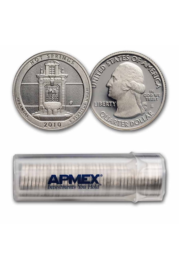 2010-S ATB Quarter Hot Springs Park Proof 40-Coin Roll (Silver)