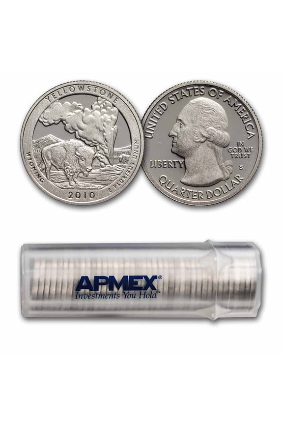2010-S ATB Quarter Yellowstone Park Proof 40-Coin Roll (Silver)