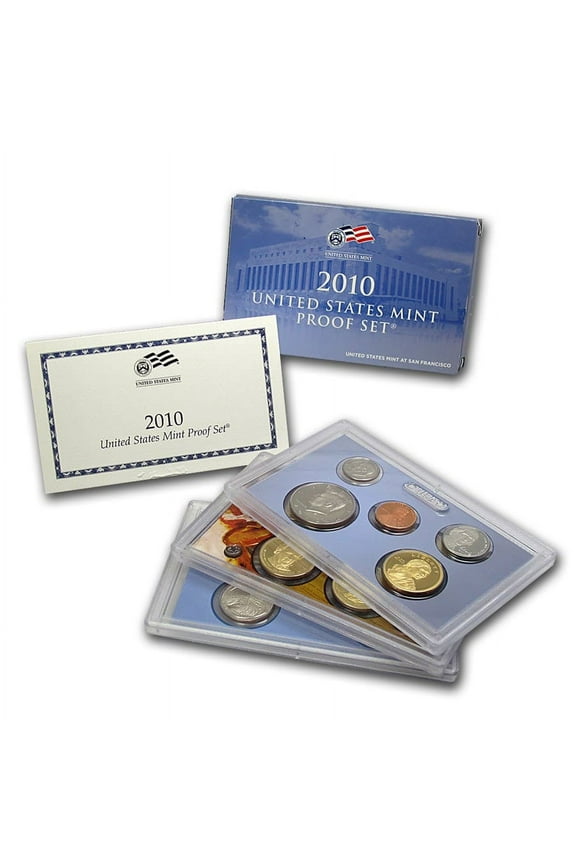 2010 Proof Set - U.S. Mint 14-Coin Clad Set - ATB Quarters & Presidential Dollars - Includes COA & OGP