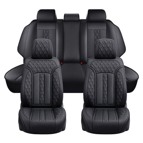 2010 for Subaru Tribeca Seat Cover, Black Car Seat Covers, PU Leather 5 Piece Full Set Retain Seatbelt Port Suitable for All Seasons, Only 5-Passenger, Beautify the Interior of Old Cars