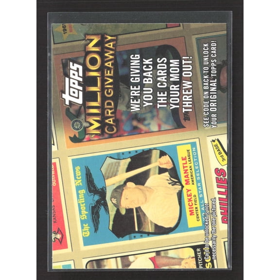 2010 Topps Million Card Giveaway TMC-16 Mickey Mantle New York Yankees Insert Baseball Card Excellent