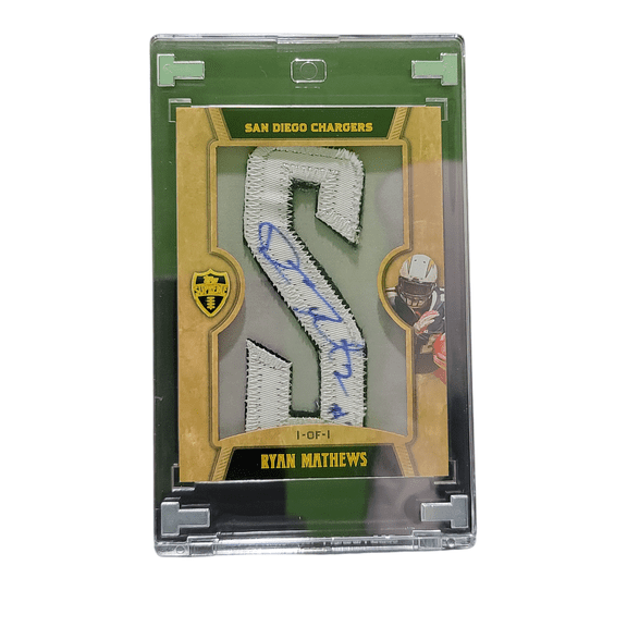 2010 Topps Supreme Ryan Mathews #SLP-RM Letter Patch Relic San Diego Chargers NFL Autographed Football Trading Card