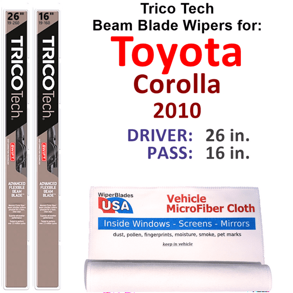 2010 Toyota Corolla Beam Blade Wipers (Set of 2)