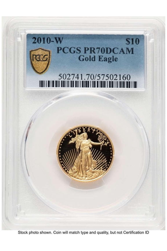 2010-W $10 1/4 oz American Gold Eagle Coin PCGS MS70 - HAT783250054