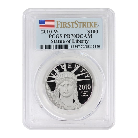 2010-W $100 Platinum Eagle PCGS PR70 Deep Cameo First Strike Flag Label U.S. Mint Coin