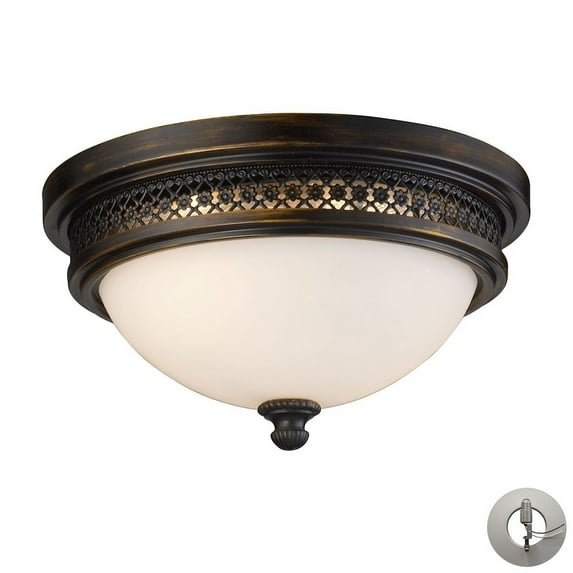 20100/2-LA-Elk Home-Two Light Flush Mount in Traditional Style with Vintage Charm and Country/Cottage inspirations - 5.5 Inches tall and 13 inches