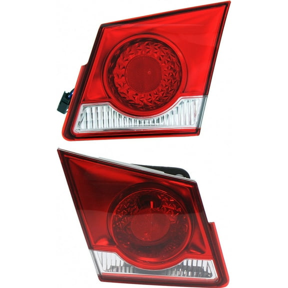 For 2011 12 13 14 2015 Chevy Cruze Driver and Passenger Side | Pair | Rear Inner Tail Light w/ Bulbs DOT Certified GM2802102 GM2803102 | Replaces 95389371 95389372