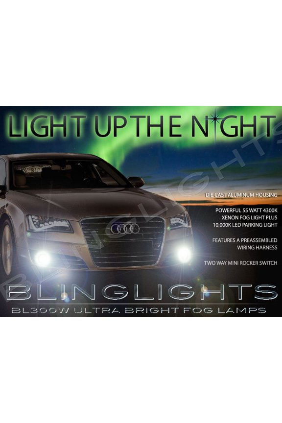 2011 2012 2013 Audi A8 Xenon Fog Lamps Driving Lights Foglamps Foglights Kit