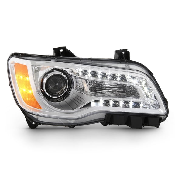 2011-2014 Chrysler 300 Chrome Bezel Halogen Headlight Headlamp Passenger Side