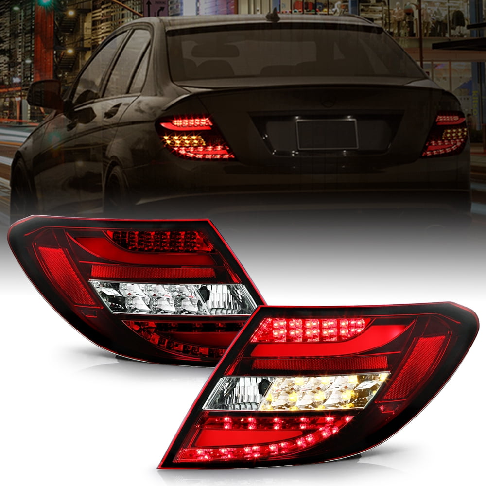 2011-2014 Mercedes W204 C-Class Dark Red LED Tail Lights Lamps Left ...