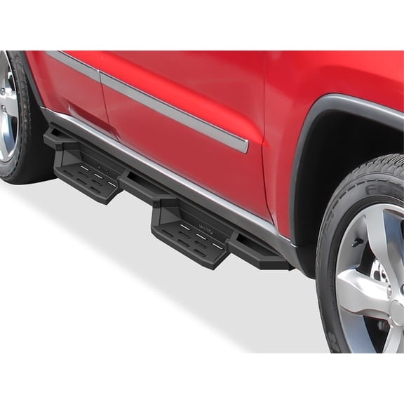 APS Black Square Tube Drop Nerf Bars Fit 11-22 Jeep Grand Cherokee Rocker Mount