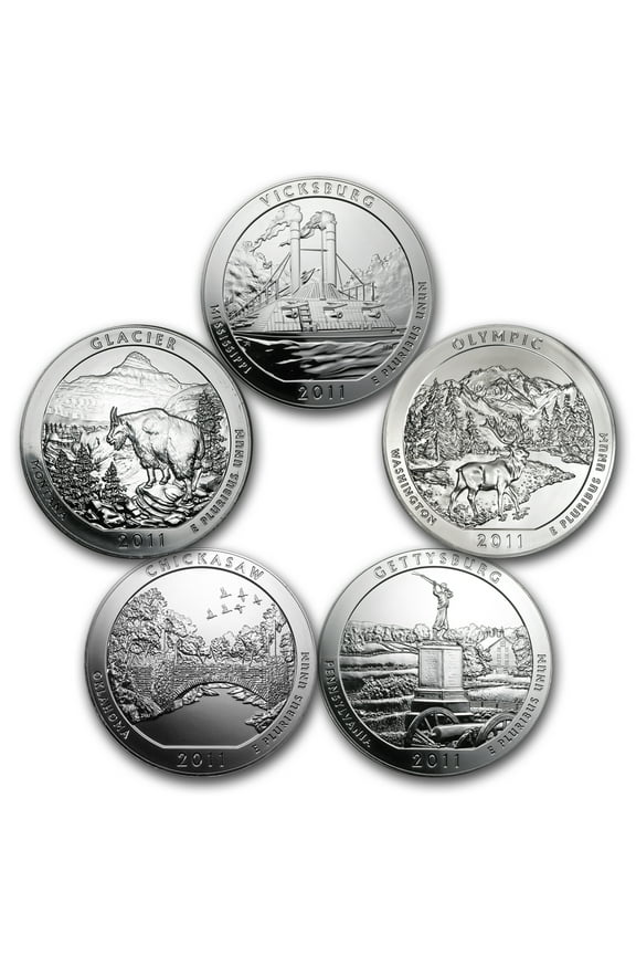 2011 5-Coin 5 oz Silver ATB Set (America the Beautiful)