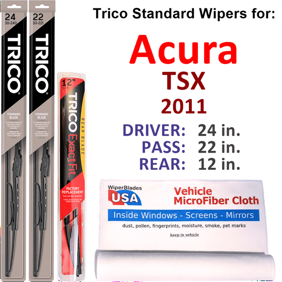 2011 Acura TSX Wiper Blades (Set of 3) w/Rear Wiper