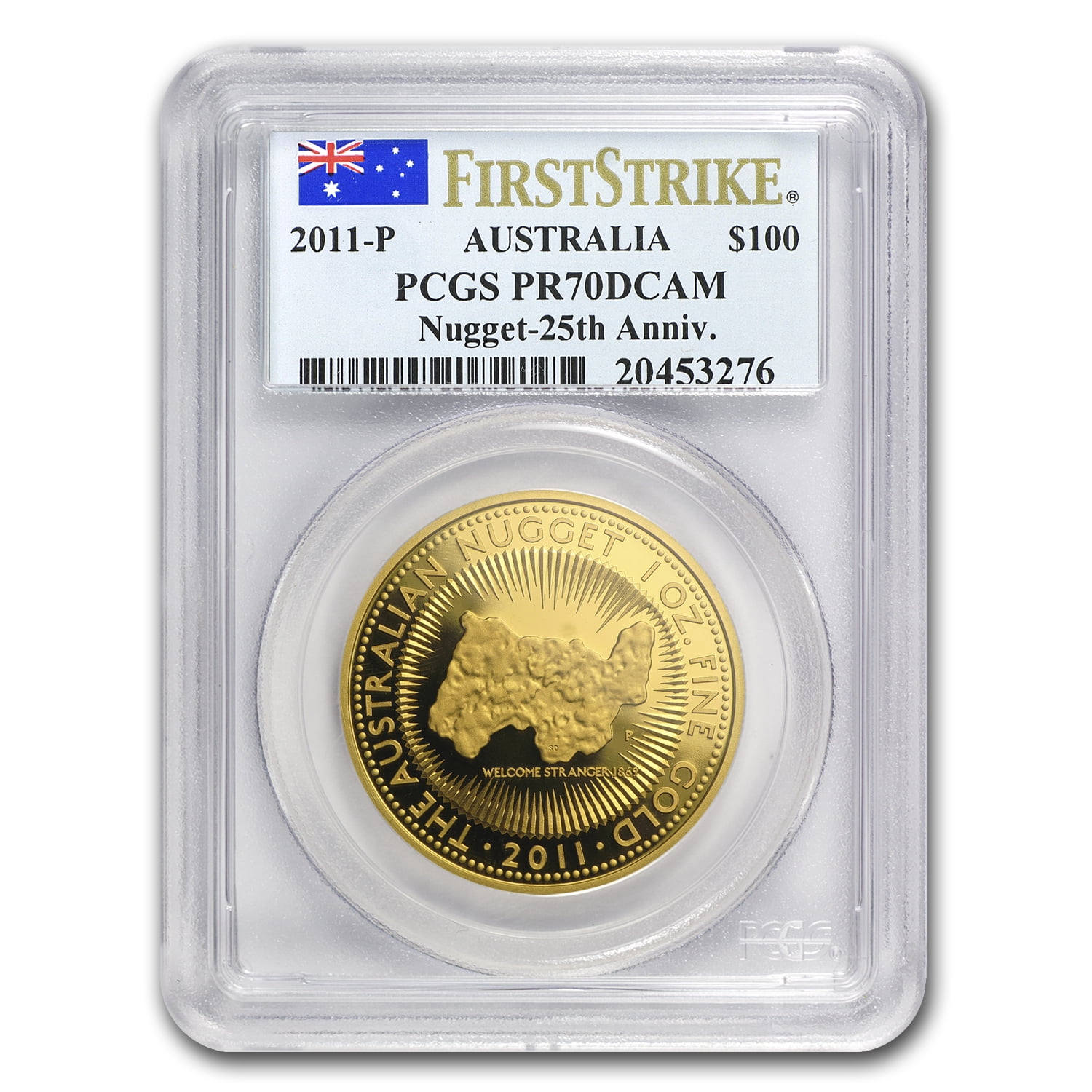 2011 Australia 1 oz Gold Nugget PR-70 PCGS (FS, 25th Anniv
