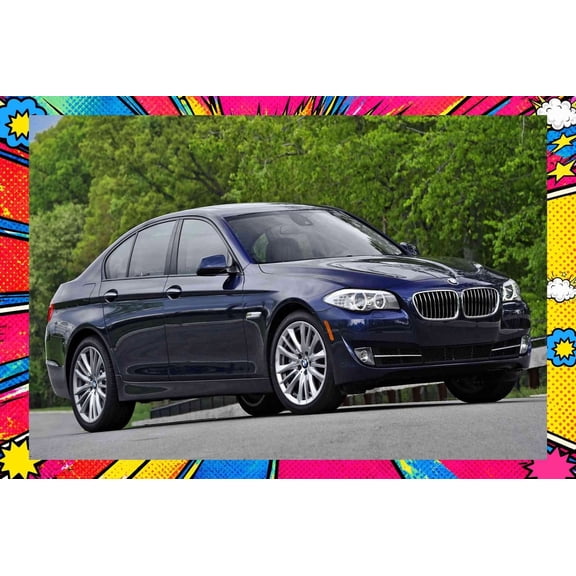 2011 BMW 5 Series - Pop Art Edition | 12x18 Inch Laminated Poster | Vibrant Colors & Stunning Detail Wall Art