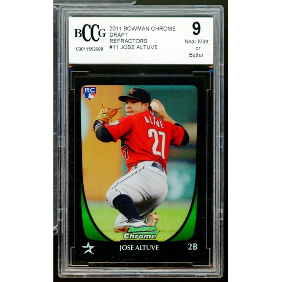 2011 Bowman Chrome Draft Refractors #11 Jose Altuve Rookie BGS BCCG 9 Near Mint+