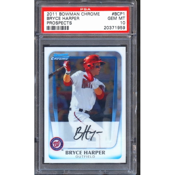 Graded 2011 Bowman Chrome Prospects Bryce Harper BCP1 PSA 10 Baseball Card