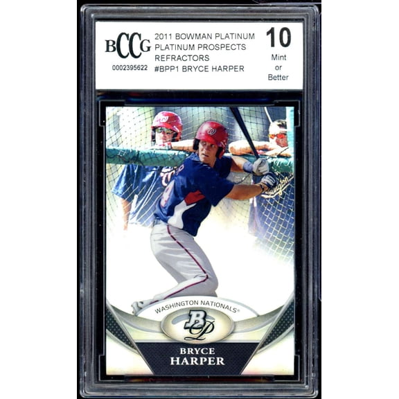 2011 Bowman Platinum #BPP1 Bryce Harper Rookie Card BGS BCCG 10 Mint+