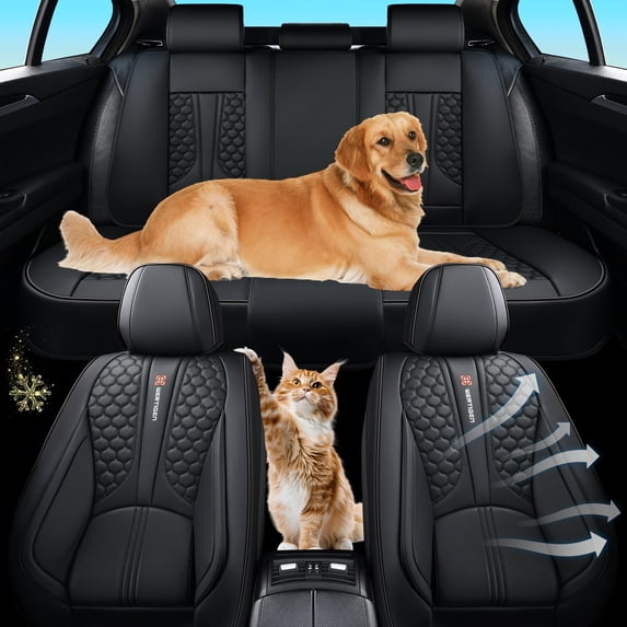 2011 Car Seat Cover for Ford Edge , Black Car Seat Covers, Leather 5 Piece Full Set Waterproof Protect and Upgrade Seats, Airbag-Compatible