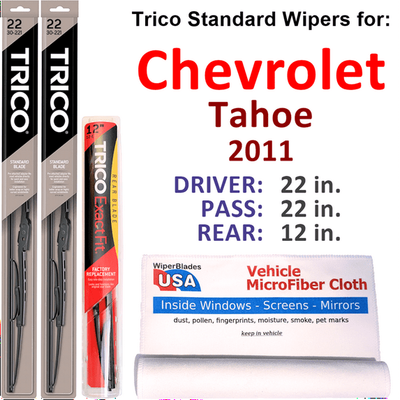2011 Chevrolet Tahoe Wiper Blades (Set of 3) w/Rear Wiper