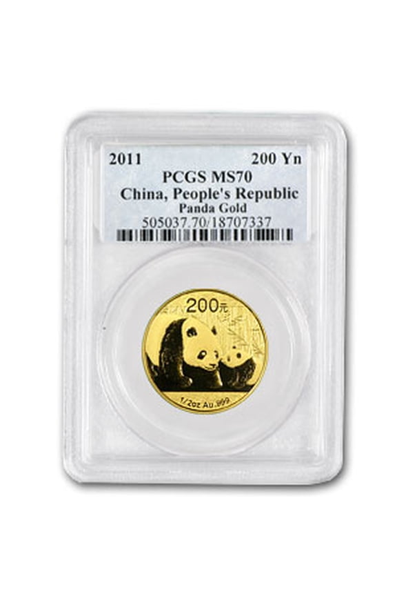 2011 China 1/2 oz Gold Panda MS-70 PCGS