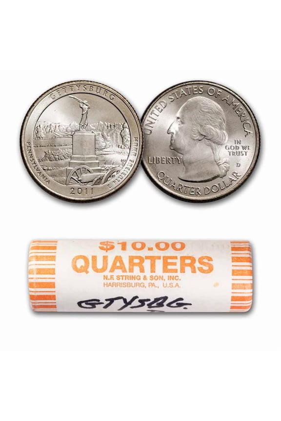 2011-D ATB Quarter Gettysburg National Military 40-Coin Roll BU