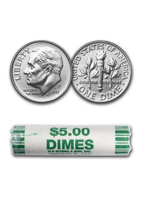 2011-D Roosevelt Dime 50-Coin Roll BU