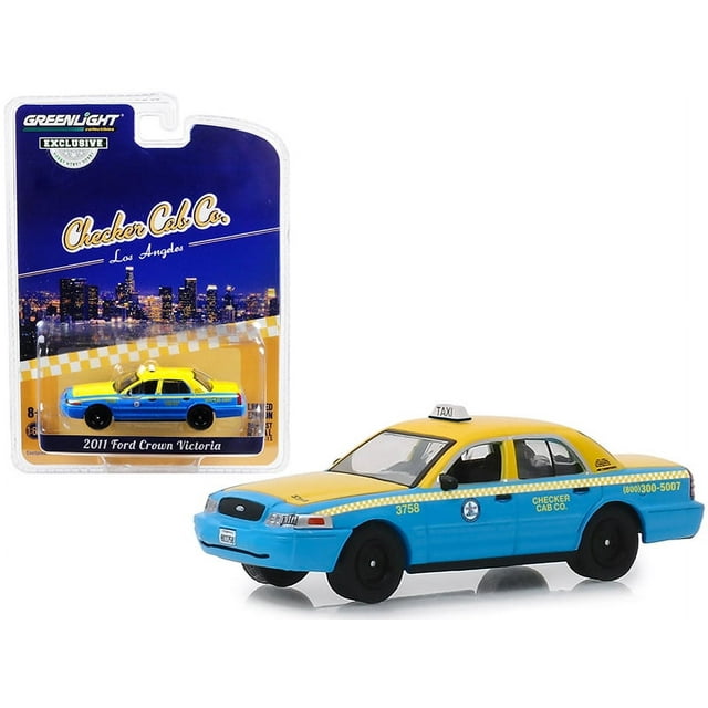 2011 Ford Crown Victoria "Checker Cab Co." Taxi City of Los Angeles (California) 1/64 Diecast Model Car by Greenlight
