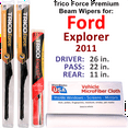 thumbnail image 1 of 2011 Ford Explorer Performance Beam Wipers (Set of 3) w/Rear Wiper, 1 of 3