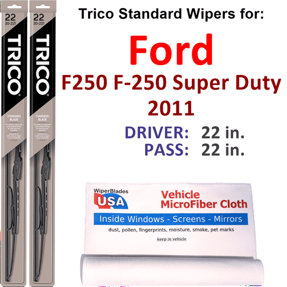 2011 Ford F250 F-250 Super Duty Wiper Blades (Set of 2)