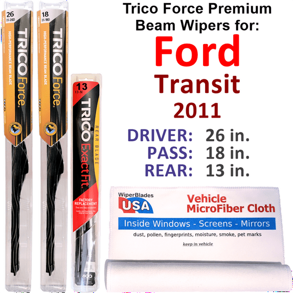 2011 Ford Transit Performance Beam Wipers (Set of 3) w/Rear Wiper