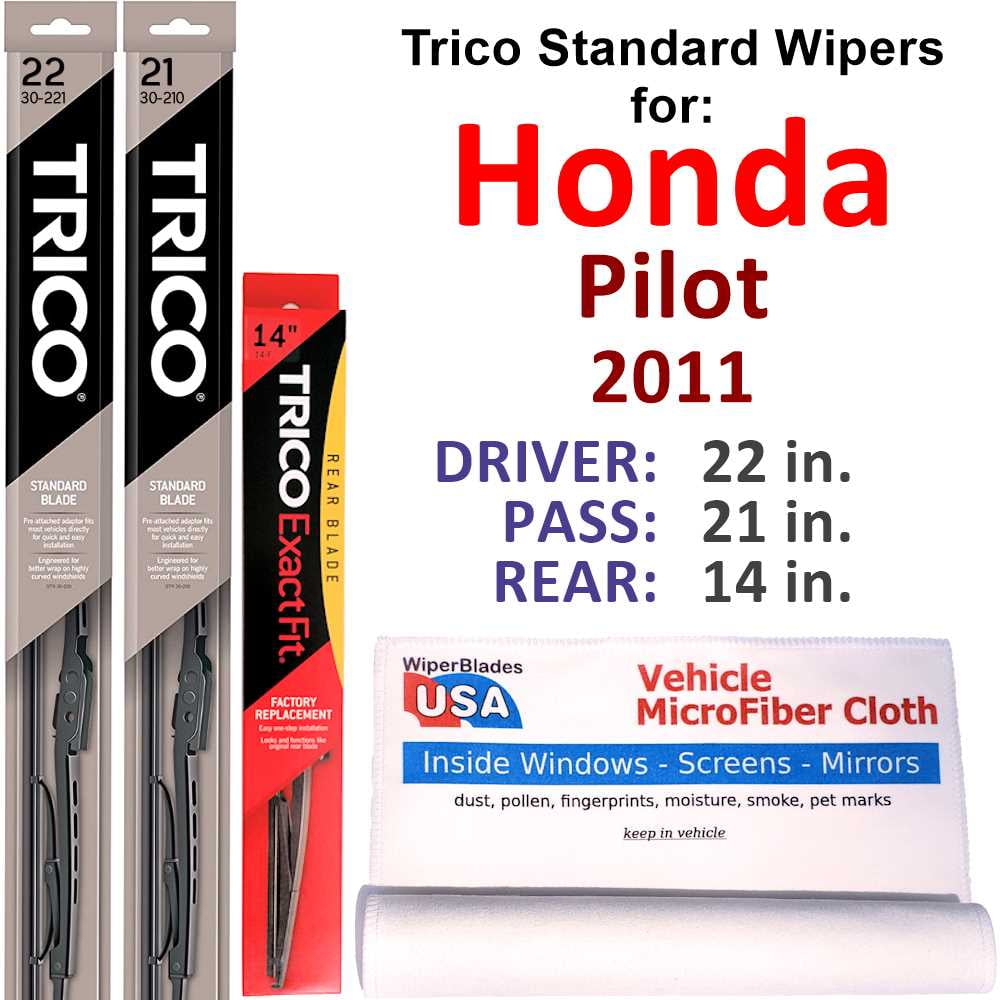 2011 honda pilot rear wiper blade size discount