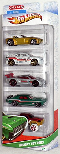 2011 Hot Wheels 5-Pack Holiday Hot Rods Shelby Cobra Concept/Dodge Charger SRT8/Saleen S7/'69 Mercury Cougar/Mega-Duty
