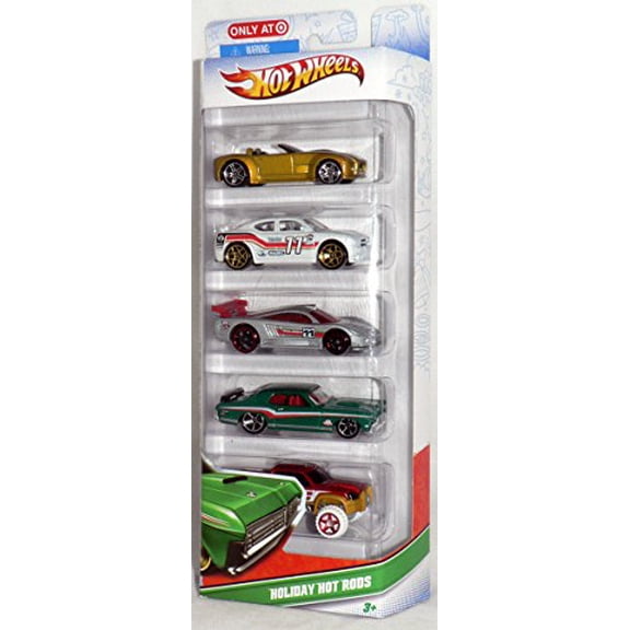 2011 Hot Wheels 5-Pack Holiday Hot Rods Shelby Cobra Concept/Dodge Charger SRT8/Saleen S7/'69 Mercury Cougar/Mega-Duty
