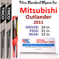 thumbnail image 1 of 2011 Mitsubishi Outlander Wiper Blades (Set of 3) w/Rear Wiper, 1 of 3