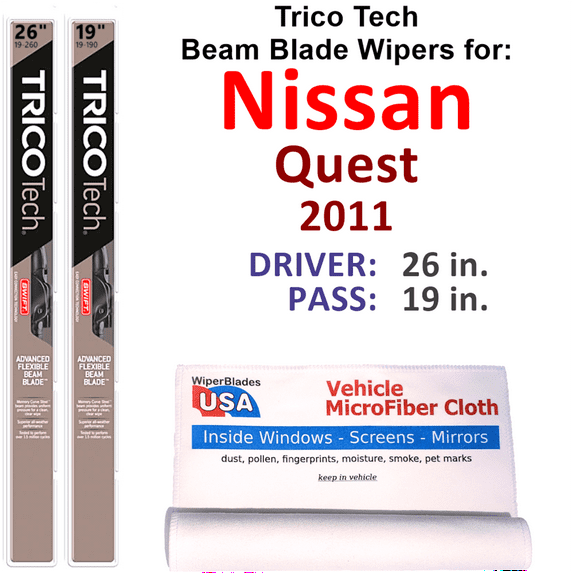 2011 Nissan Quest Beam Blade Wipers (Set of 2)