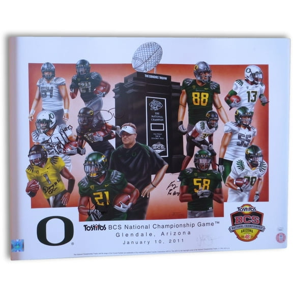 2011 Oregon Multi Signed Autograph 18X24 Poster LaMichael James Six Sigs JSA COA