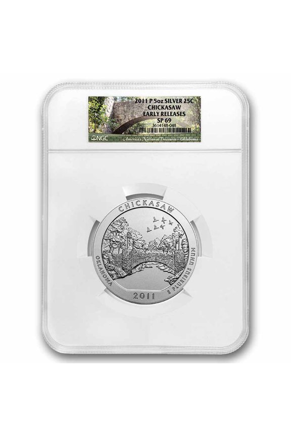 2011-P 5 oz Silver ATB Chickasaw SP-69 NGC (ER/FR)
