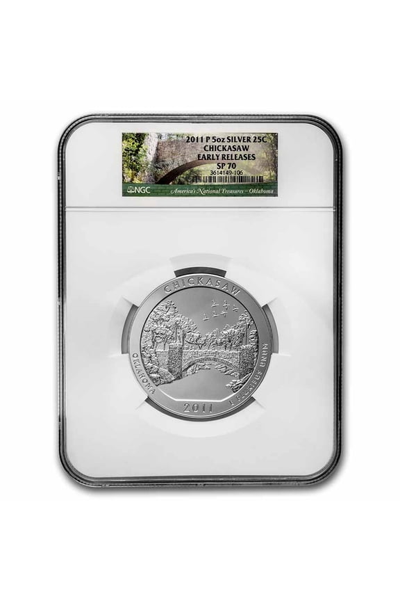 2011-P 5 oz Silver ATB Chickasaw SP-70 NGC (Early Release)