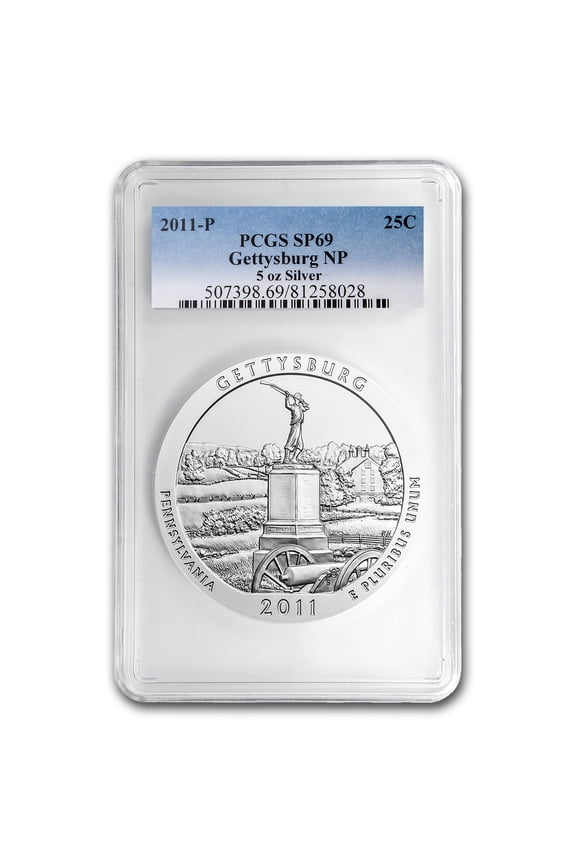 2011-P 5 oz Silver ATB Gettysburg SP-69 PCGS