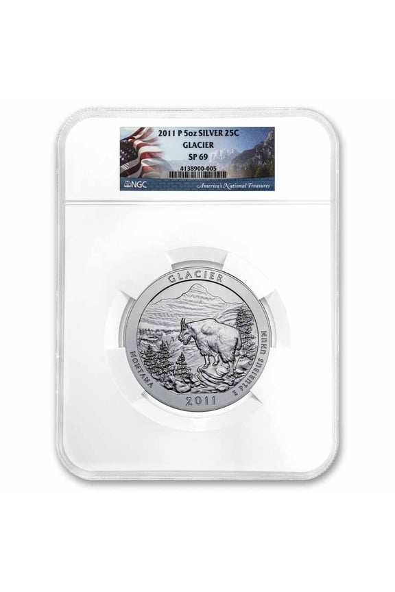 2011-P 5 oz Silver ATB Glacier SP-69 NGC