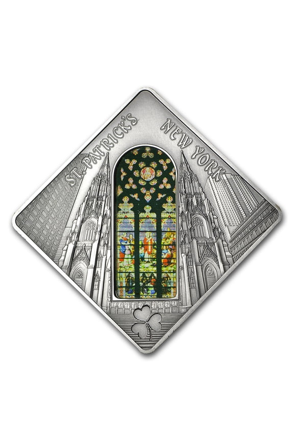 2011 Palau Silver $10 Holy Windows St Patrick's Cathedral