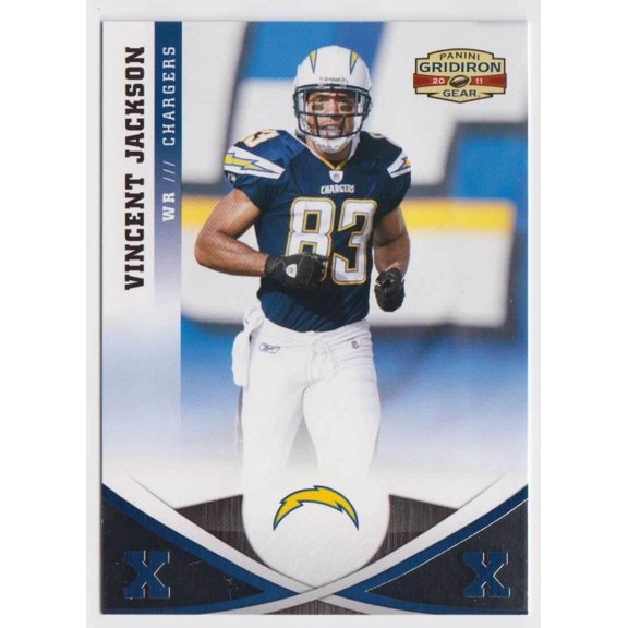 2011 Panini Gridiron Gear Silver X's Vincent Jackson #62 Parallel 210/250 San Diego Chargers NFL Football Trading Card