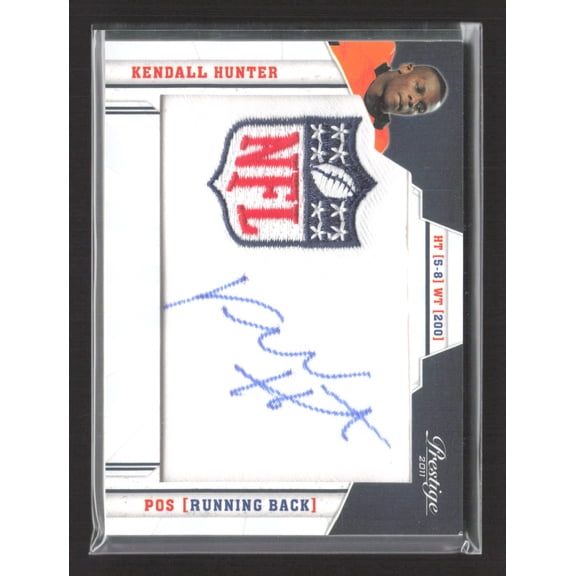 2011 Panini Prestige Kendall Hunter #20 Autograph NFL Shield Patch