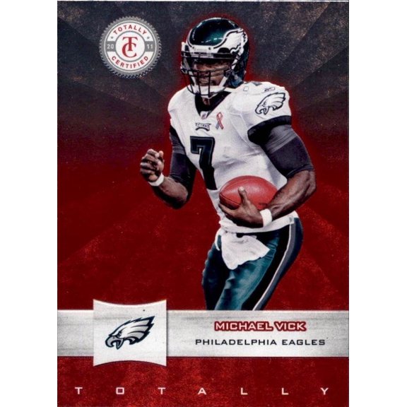 2011 Panini Totally Certified Base Set Michael Vick #57 Base Set Philadelphia Eagles Football Card Philadelphia Eagles NFL Football Trading Card